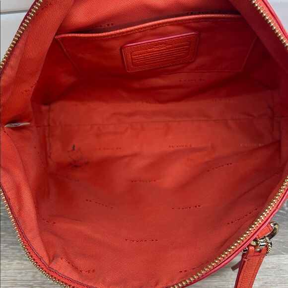 1336 Coach red orange leather handbag 244611336 - Picture 4 of 13